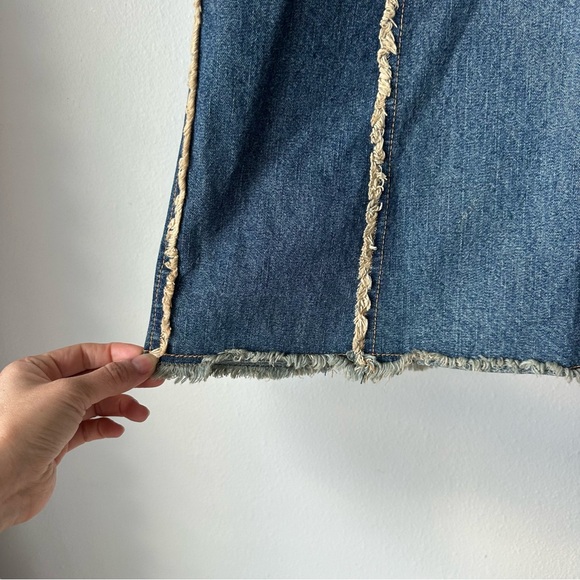 JOUER AUX ECHECS Denim front slit long skirt size 4 - Picture 10 of 13